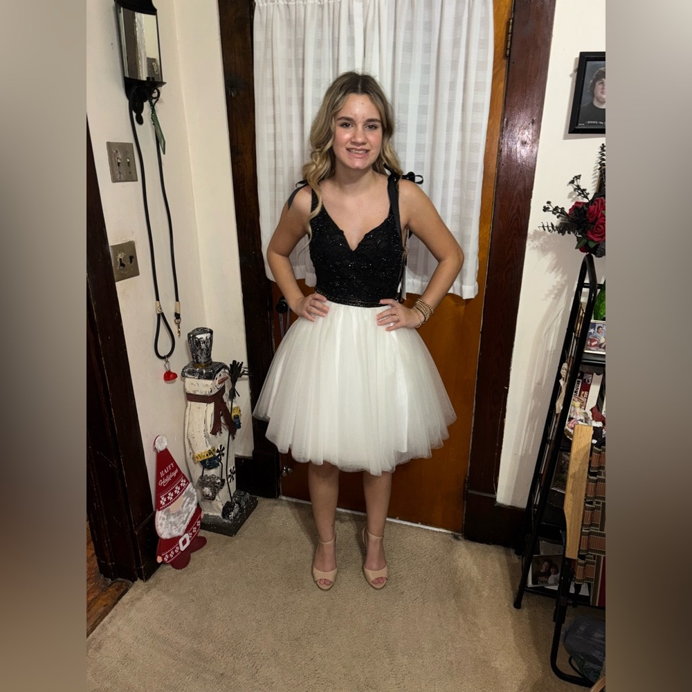 Beautiful black and white short formal dress